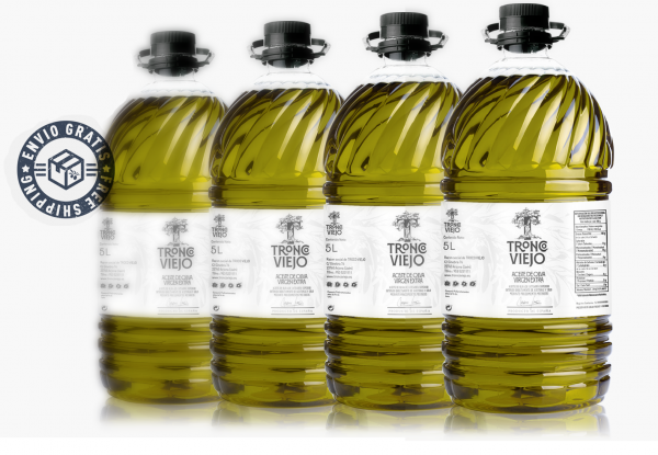 Garrafa de AOVE de 5 L en cajas de 4 unidades