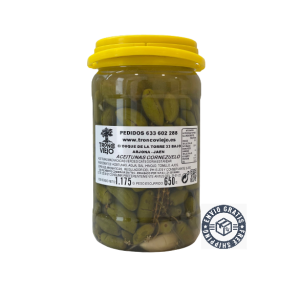 Garrafa ACEITUNAS verdes, machacadas y aliñadas  ❗❗ CORNEZUELO❗❗
